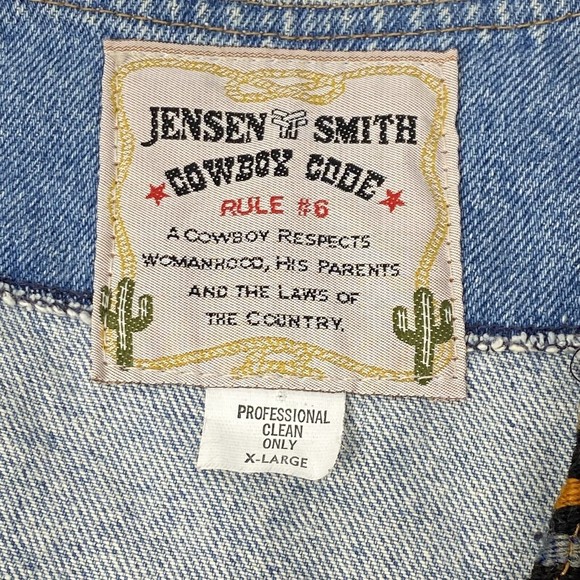 Vintage Jensen & Smith Sz XL Denim Tapestry Vest - Picture 9 of 9
